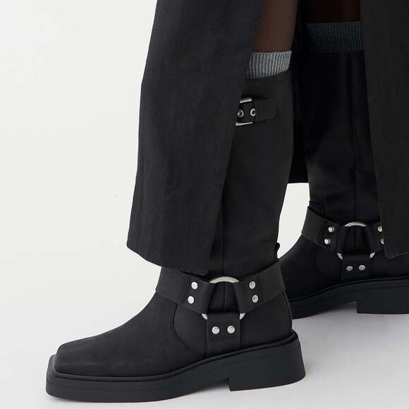 Vagabond Shoes - Vagabond Eyra Leather Moto Boot in Off Black Size 40 US 10 NEW